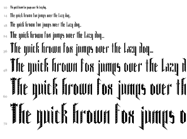 Dark Metal font waterfall